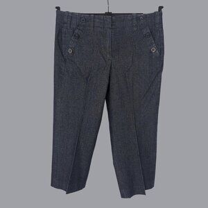 Vintage Sandro Denim Capri Pants 6 Small Blue Stretch